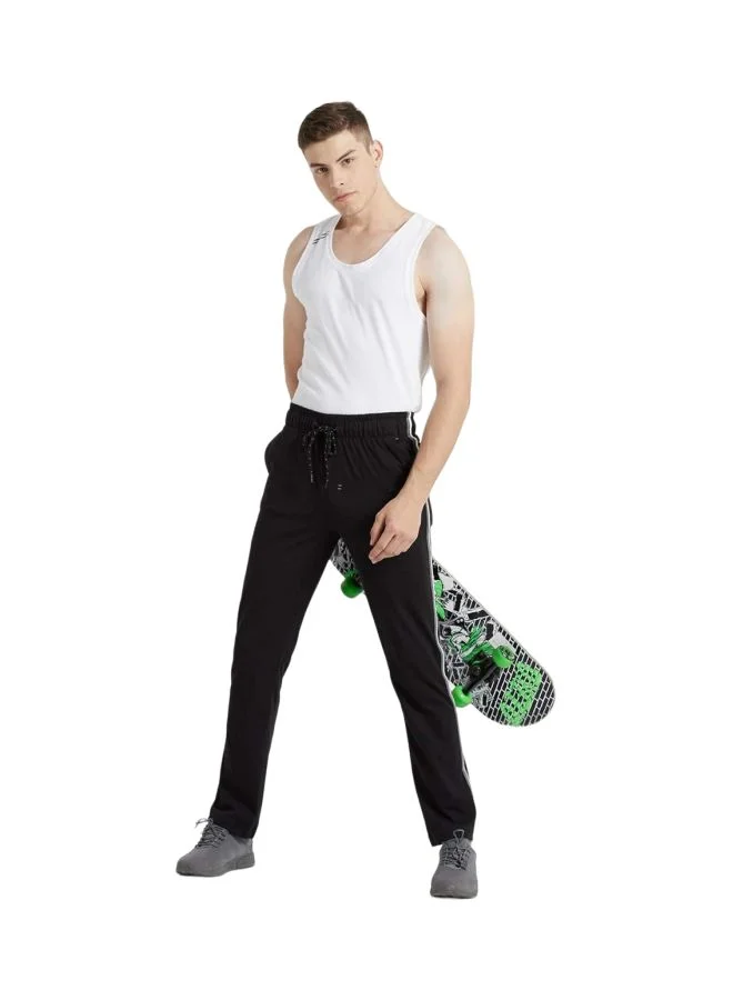 Jockey Black & Grey Melange 9501 Men Super Combed Cotton Rich Slim Fit Trackpants with Side and Back Pockets for Men | Best Price UAE