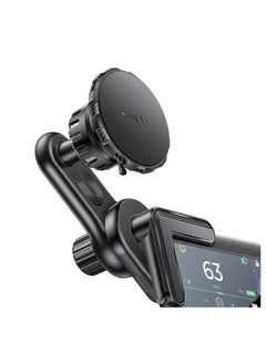 Yesido C212 Built-in Base Locking Knob Magnetic Car Phone Holder with Floating Screen Snap-On Mount Strong Grip Dashboard Windshield Air Vent Adjustable 360 Rotation Universal Mobile Stand for iPhone Samsung Huawei GPS Hands-Free  - Image 1