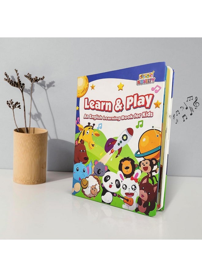 أن أتش آر كتاب صوتي تفاعلي للأطفال من NHR Kids I الحروف الإنجليزية والكلمات والأرقام والأشكال والحيوانات والأصوات الصوتية بطريقة مرحة وغامرة I تصميم ملون وممتع (متعدد الألوان)  - Image 1