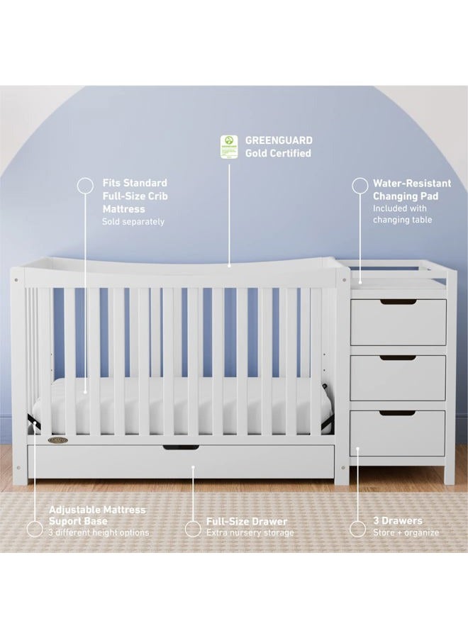 GRACO Remi All-in-One Convertible Crib & Changer (White) – GREENGUARD Gold Certified, Fits Standard Crib Mattress, Converts to Toddler Bed and Full Bed, 4 Adjustable Mattress Heights - Image 2