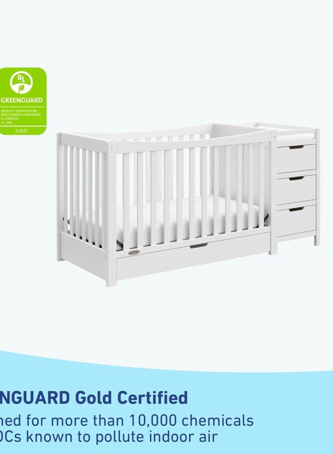 GRACO Remi All-in-One Convertible Crib & Changer (White) – GREENGUARD Gold Certified, Fits Standard Crib Mattress, Converts to Toddler Bed and Full Bed, 4 Adjustable Mattress Heights - Image 3