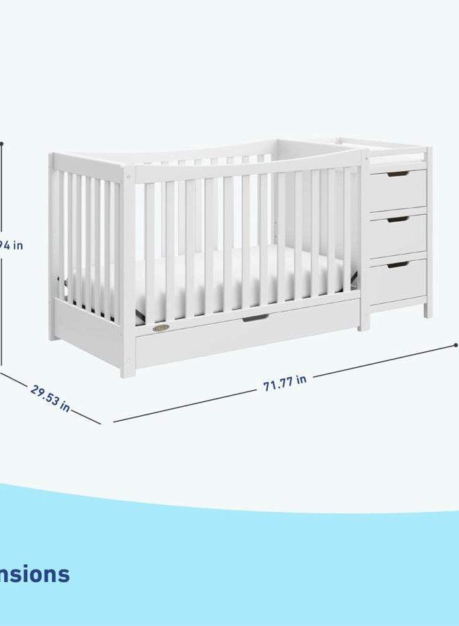 GRACO Remi All-in-One Convertible Crib & Changer (White) – GREENGUARD Gold Certified, Fits Standard Crib Mattress, Converts to Toddler Bed and Full Bed, 4 Adjustable Mattress Heights - Image 5