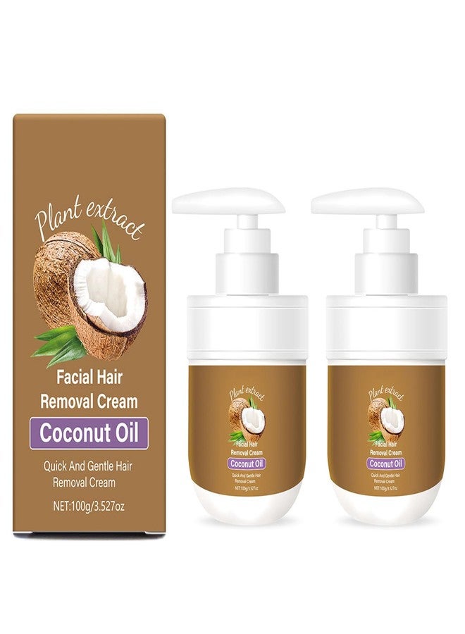 wenfeng Facial Hair Removal Cream Coconut Oil Based Gentle Body for Women,2Pcs - Image 1