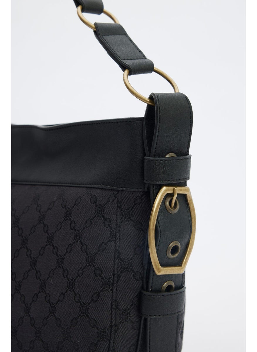 Manuka - Gaby Leather Detailed Shoulder Bag Black - Image 1