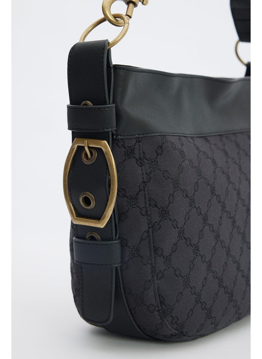 Manuka - Gaby Leather Detailed Shoulder Bag Black - Image 1