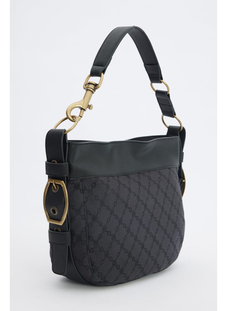 Manuka - Gaby Leather Detailed Shoulder Bag Black - Image 1