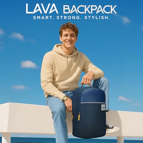 Aristocrat Lava 17 Inch Compatible Laptop Backpack 25L | Premium Durable Fabric | 2 Compartments with Side Bottle Pocket | Padded Backpanel | Office & Travel Backpack for Men & Women (Blue) - Image 2