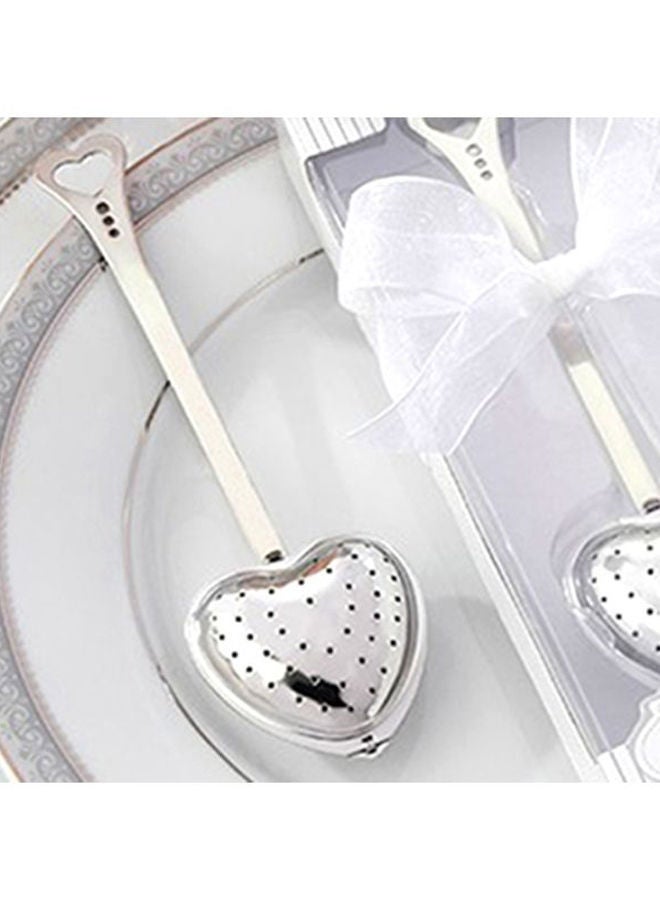 NIBEMINENT Heart Shaped Spoon Tea Infuser Silver 19x5cm - Image 4