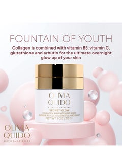 OLIVIA QUIDO Clinical Skin Care Secret Glow |Anti-Aging Collagen White Mask | Brightening Night Cream For Face And Neck| Intense Brightening Glutathione Formula Smoothens For Dewy & Glowing Complexion  - Image 4