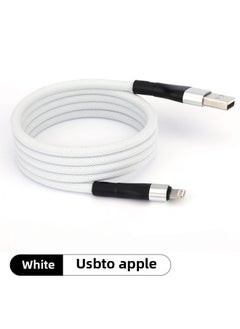 0W Car Usb Charging Cable Magnetic Flat PD Android Phone Flash 60wM Data Cable Ac For Huawei Typec-Colour:1.5m-Model:[white] For Apple/usb Interface 12w Fast Charging ★ Magnetic Absorption Without Tangling