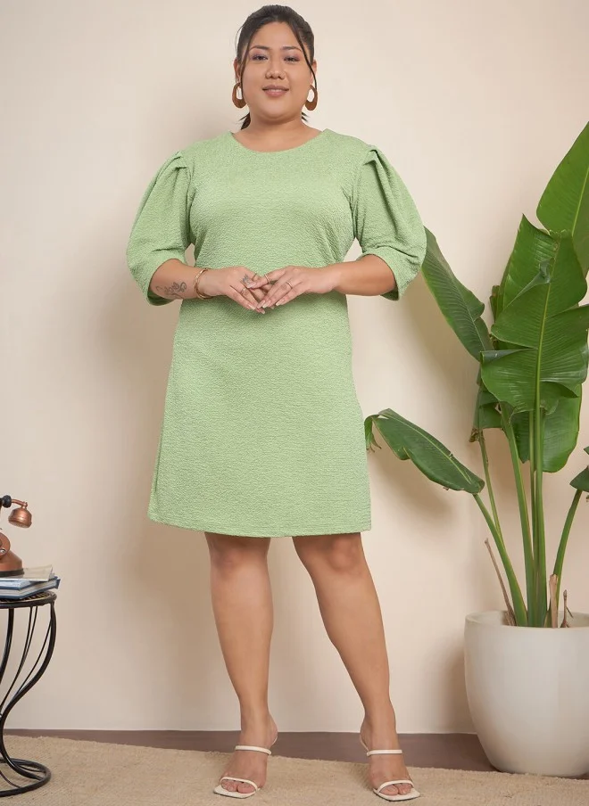 CURVY STREET Curvy Street Plus Size Green Sheath Dress for Women
