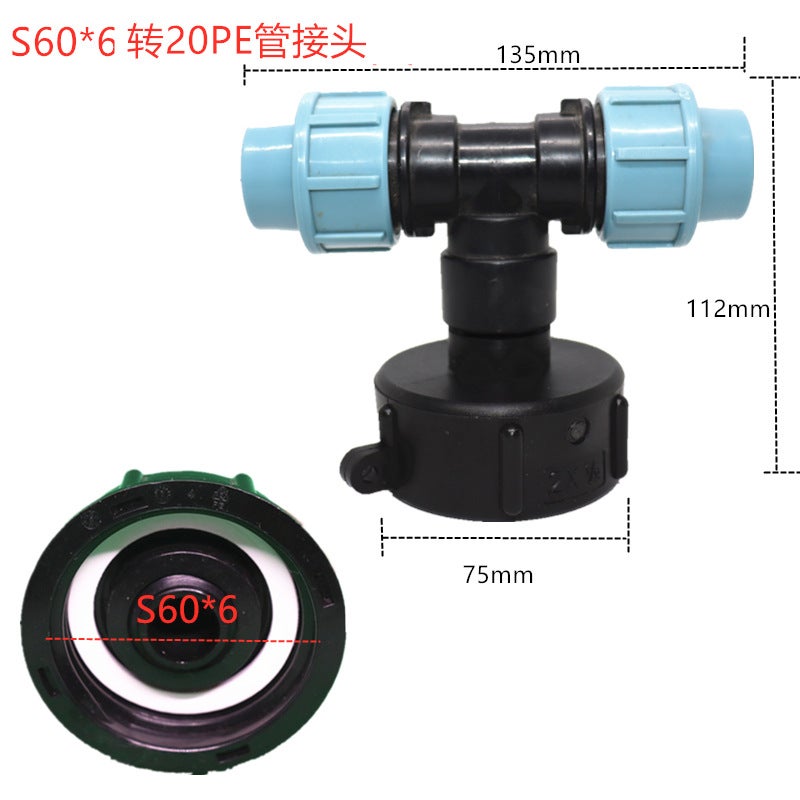 Plastic Barrel Connector Ibc Ton Barrel Connector Ton Barrel Fittings Garden Pipe Connector Elbow Ton Barrel Tee Valve - Image 1