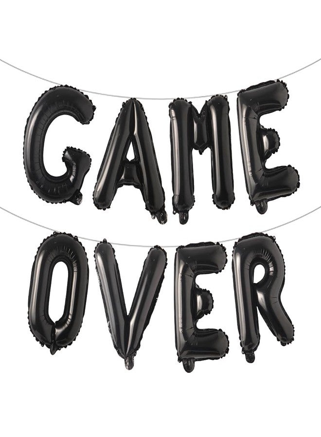 RUIANSI Balloons Banner Game Over Themed Party Decorations and Supplies Sign (GAME OVER Black) - Image 2