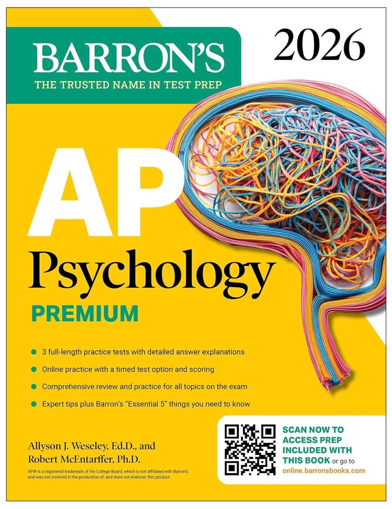 AP Psychology Premium, 2026: Prep Book with 3 Practice Tests + Comprehensive Review + Online Practice (Barron's Ap Prep) - Image 1