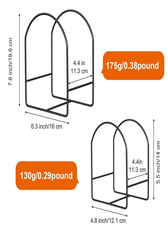 Caeuiciw 4 Packs Black Kitchen Plate Holder for Cabinet 2 Large 2 Small Dinner Dish Plate Organizer Rack Upright Dish Drying Racks Metal Dishes Racks Stand - Image 2