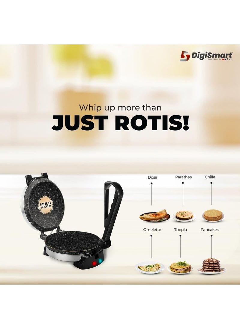 DIGISMART MultiMaker Versatile RotiParathaOmeletteTheplaKhakhraDosa Maker Nonstick Coating Easy to Use Durable Design with 1 Year Warranty