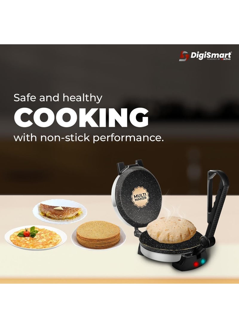 DIGISMART MultiMaker Versatile RotiParathaOmeletteTheplaKhakhraDosa Maker Nonstick Coating Easy to Use Durable Design with 1 Year Warranty