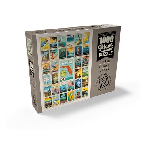 MyPuzzle.com MyPuzzle Florida MultiImage Print Vintage Poster Premium 1000 Piece Jigsaw Puzzle for Adults - Image 5