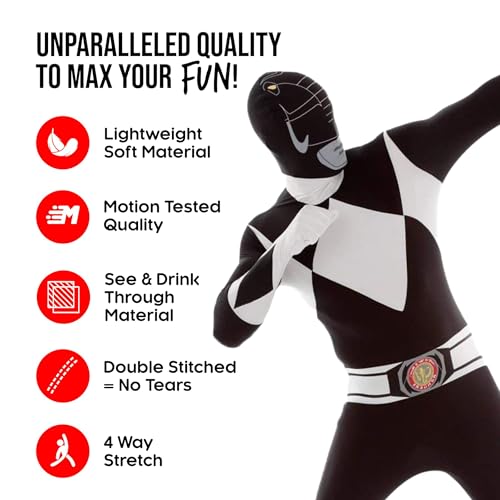 Morphsuits Men's Power Rangers, Black, Large - Image 3