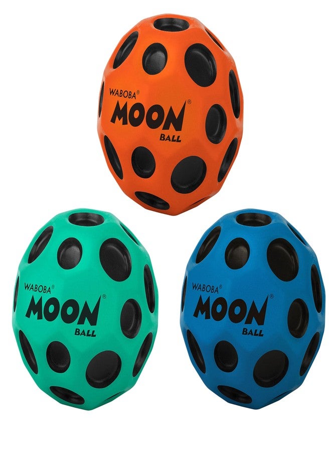 Waboba The Original Moon Ball 3 Pack - Super Bouncy Wall Balls for Kids and Teens - Outdoor Sports Toy Gift - Orange, Teal, & Cobalt - Image 1