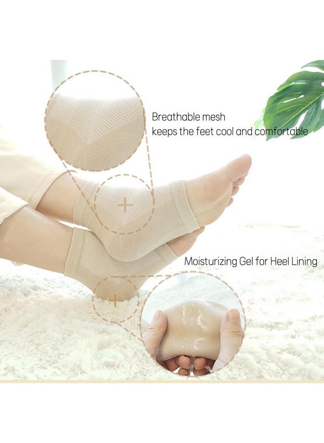 FOOTINSOLE.COM - Moisturizing Gel Heel Socks To Repair Dry Cracked Heel - Soften, Soothe, And Revitalize Your Feet, For Men And Women (Black, 1 Pair) - Image 1