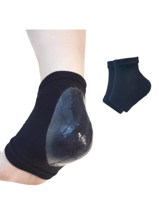 FOOTINSOLE.COM - Moisturizing Gel Heel Socks To Repair Dry Cracked Heel - Soften, Soothe, And Revitalize Your Feet, For Men And Women (Black, 1 Pair) - Image 1