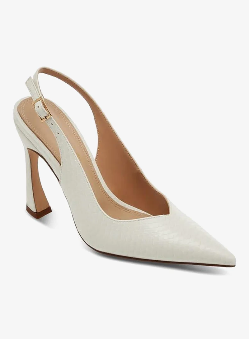 Paprika Women's Pointed Toe Slingback Shoes with Buckle Closure and Stiletto Heels