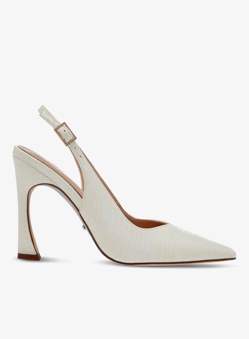 Paprika Women's Pointed Toe Slingback Shoes with Buckle Closure and Stiletto Heels