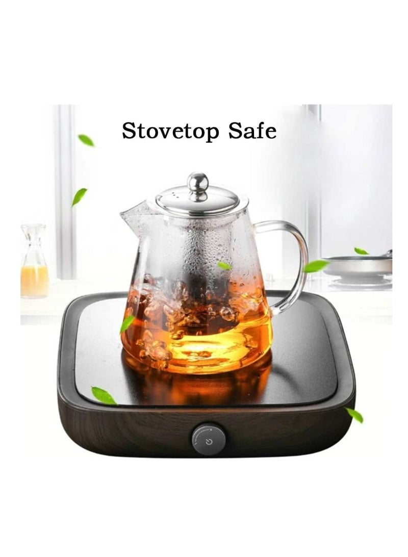 GGEROU 950ml Glass Tea Pot, Borosilicate Glass Teapot, Loose Leaf Tea Kettle, Borosilicate Glass Heat Resistant Clear Leaf Teapot with Infuser Strainer for Microwavable and Stovetop Safe - Image 5