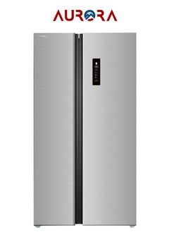 612L Side by Side Refrigerator, No-Frost with Electric Control, LED Lighting, 5 Fridge Shelves & 5 Freezer Shelves, Energy Grade D, Elegant Blue Interior, Inox Finish | Model Name: AR-840SNFT