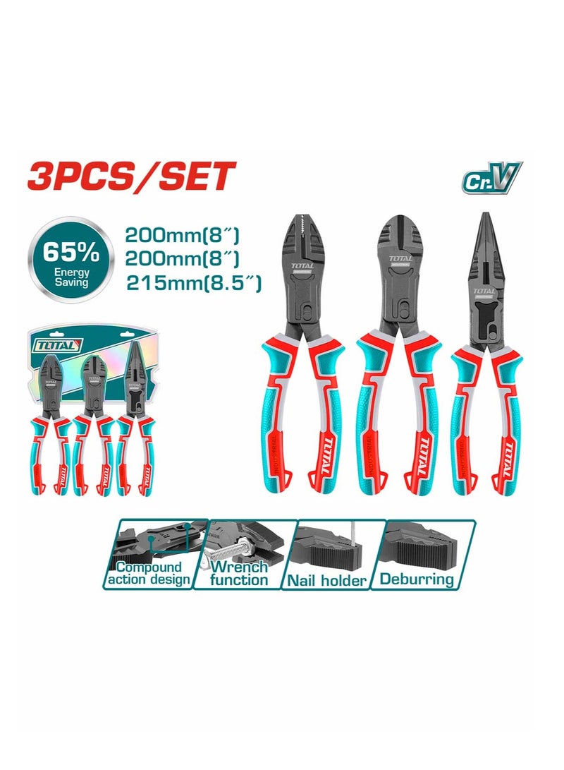 Total 3 Pcs Compound Action Pliers Set THT2CK231S - Image 3