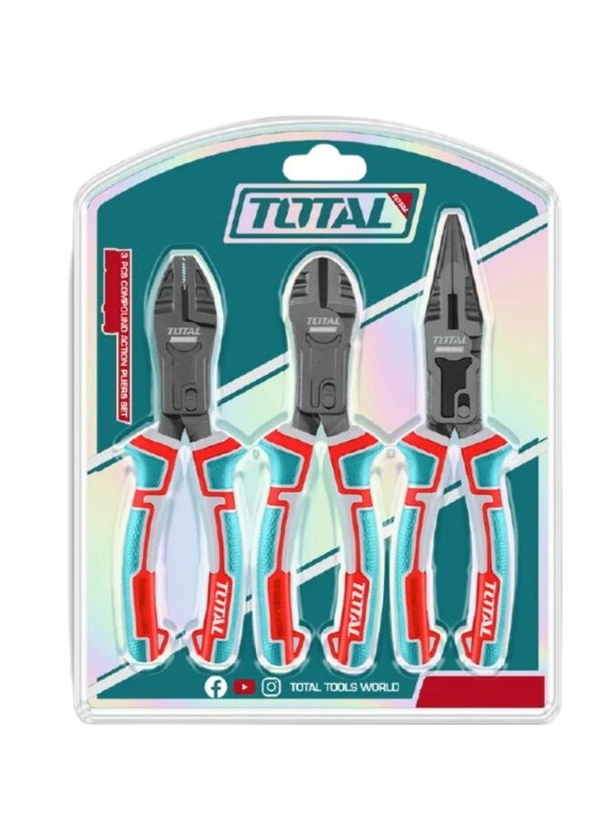 Total 3 Pcs Compound Action Pliers Set THT2CK231S - Image 1