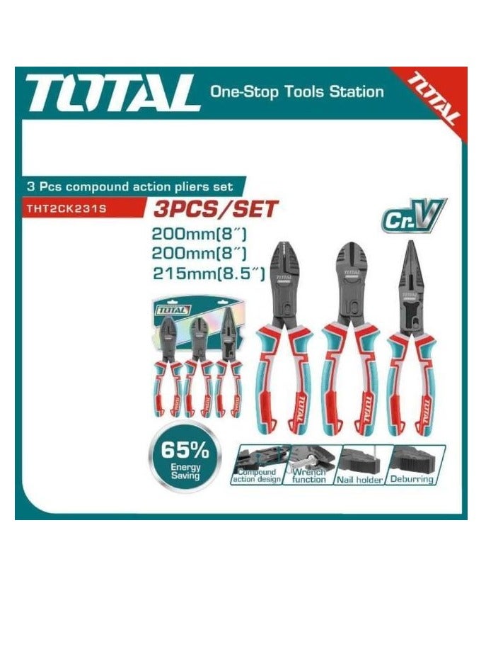 Total 3 Pcs Compound Action Pliers Set THT2CK231S - Image 2