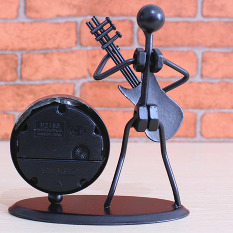 🎸 ساعة بندول معدنية على شكل تمثال موسيقي غيتار - Image 2