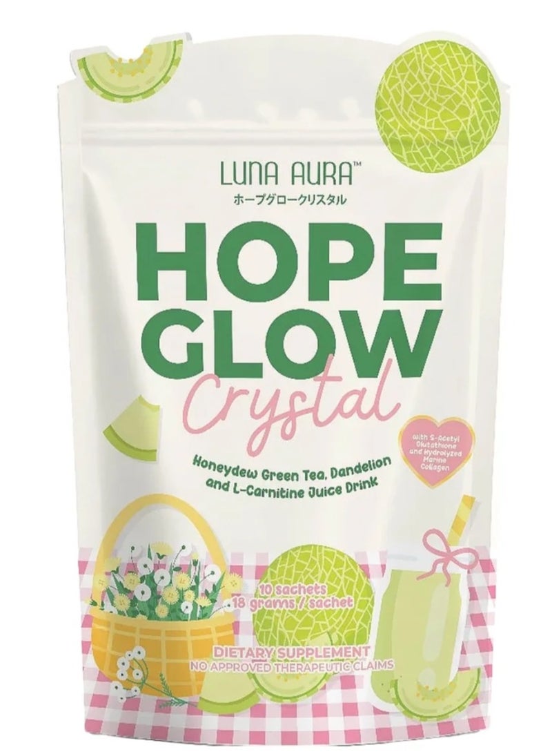 لونا أورا مشروب عصير لونا أورا هوب جلو كريستال هوني ديو بالشاي الأخضر والهندباء وإل-كارنيتين - Image 1