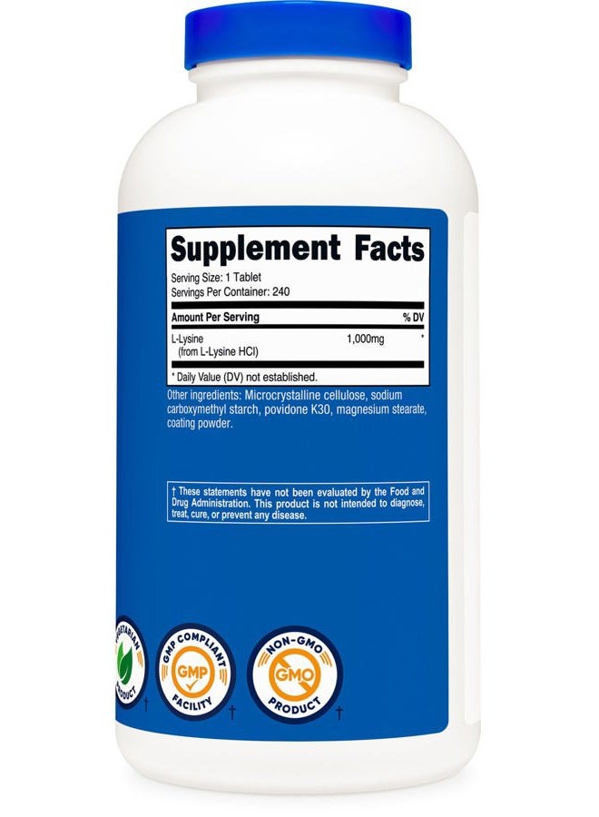 Nutricost L-Lysine 1000mg, 240 Tablets - Gluten Free, Non-GMO, and Vegetarian Friendly - Image 5