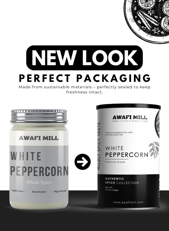 أباميك حبوب الفلفل الأبيض الكاملة من مطحنة أوافي - عنصر أساسي في الطهي لإعداد أشهى الأطباق - حرارة خفيفة ونكهة مميزة - إضافة متعددة الاستخدامات لمطبخك - 500 غرام | 17.6 أونصة - Image 2