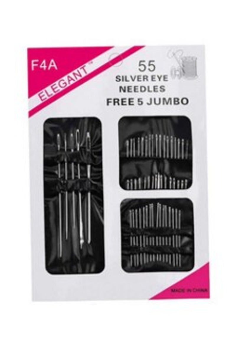 مجموعة إبر خياطة يدوية كبيرة من الفولاذ المقاوم للصدأ، 55 قطعة، بأحجام مختلفة لتلبية جميع احتياجات الخياطة.