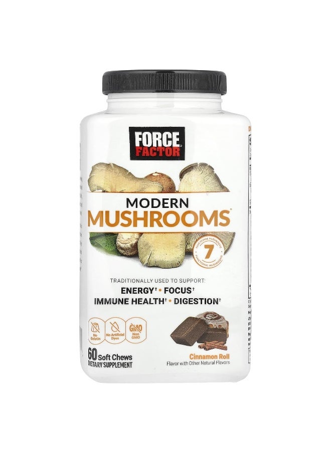Force Factor Force Factor, Modern Mushrooms®, Cinnamon Roll, 60 Soft Chews  - Image 1