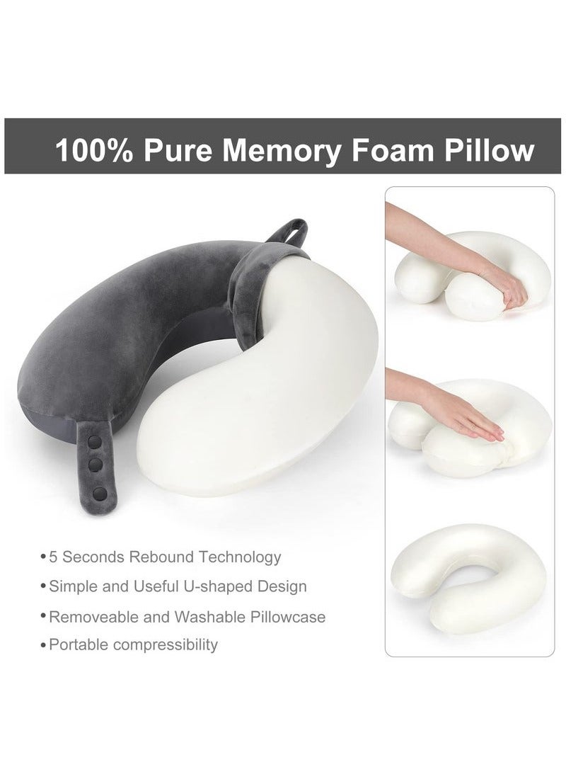 Arabest Travel Neck Pillow, Top Memory Foam Pillow for Head Support, Ideal for Airplanes, Cars, and Home Recliners, Adjustable and Soft, Dark Grey - Image 3