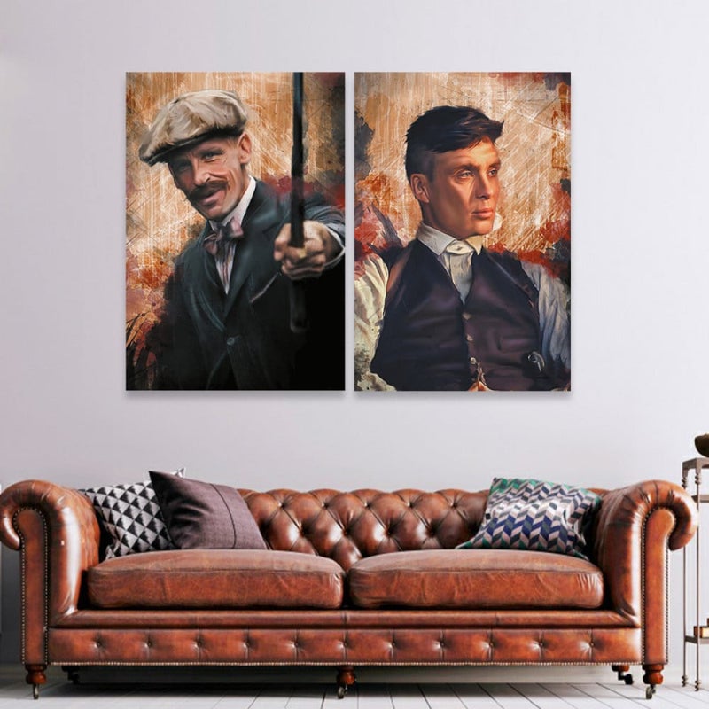 Marktna A double canvas painting with a modern design, total size 100 x 70 cm - Image 1