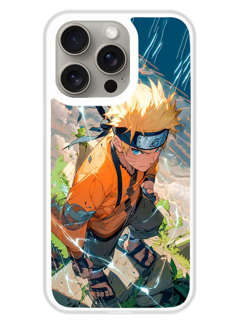 Theodor Protective Case Cover For APPLE IPHONE 15 Pro Max Anime Naruto 1 (White Bumper) - Image 1