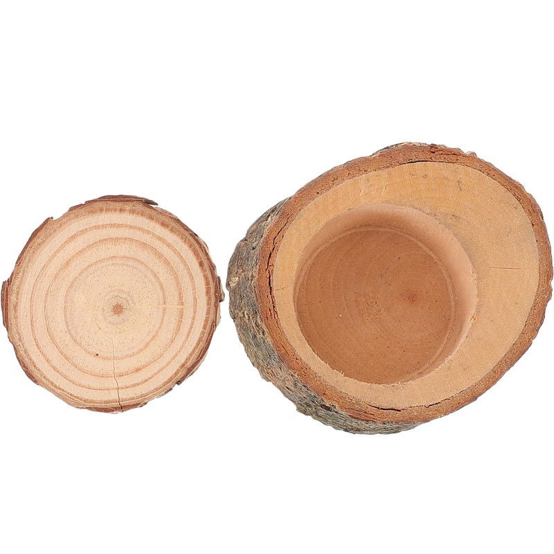 Wooden Hamster Food Bowl With Lid Wear Resistant Small Animal Feeding Dish For Guinea Pigs Parrots Turtles - Image 2