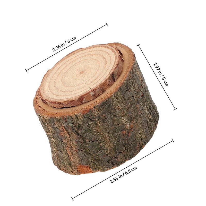 Wooden Hamster Food Bowl With Lid Wear Resistant Small Animal Feeding Dish For Guinea Pigs Parrots Turtles - Image 3