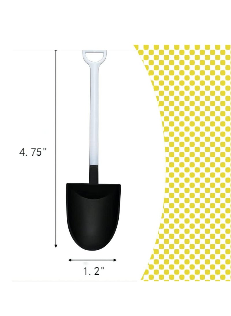 Oasisgalore 100 PCS Black Mini Shovel Shape Spoons, Disposable Plastic Ice Cream Dessert Pudding Yogurt Sugar Shovel Spoon(4.8 Inch)  - Image 2