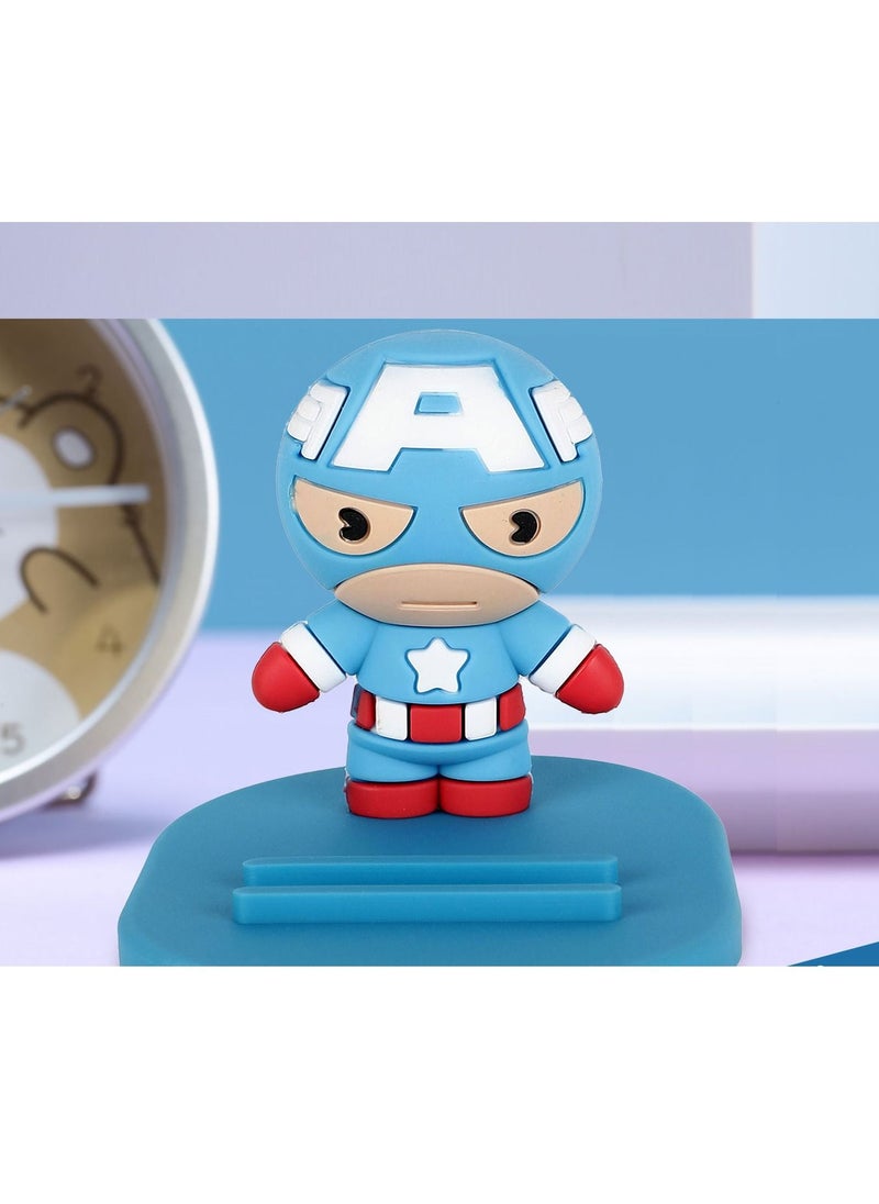 Miniso - Cute Cartoon Captain America Universal Desktop Table Mobile Phone Holder Stand for iPhone Samsung Xiaomi Huawei - Image 1