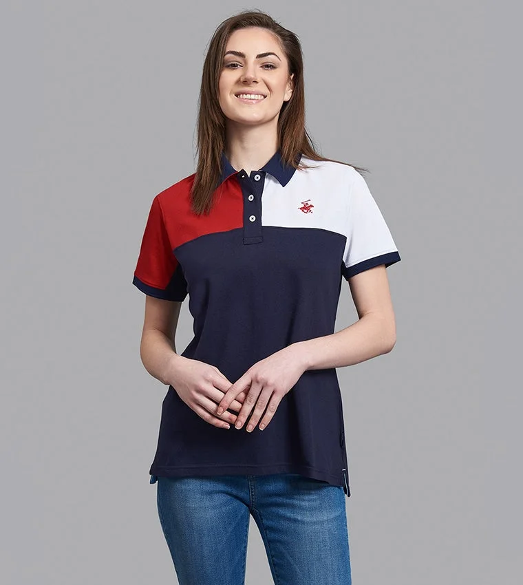 Color-Blocked Polo T-Shirt