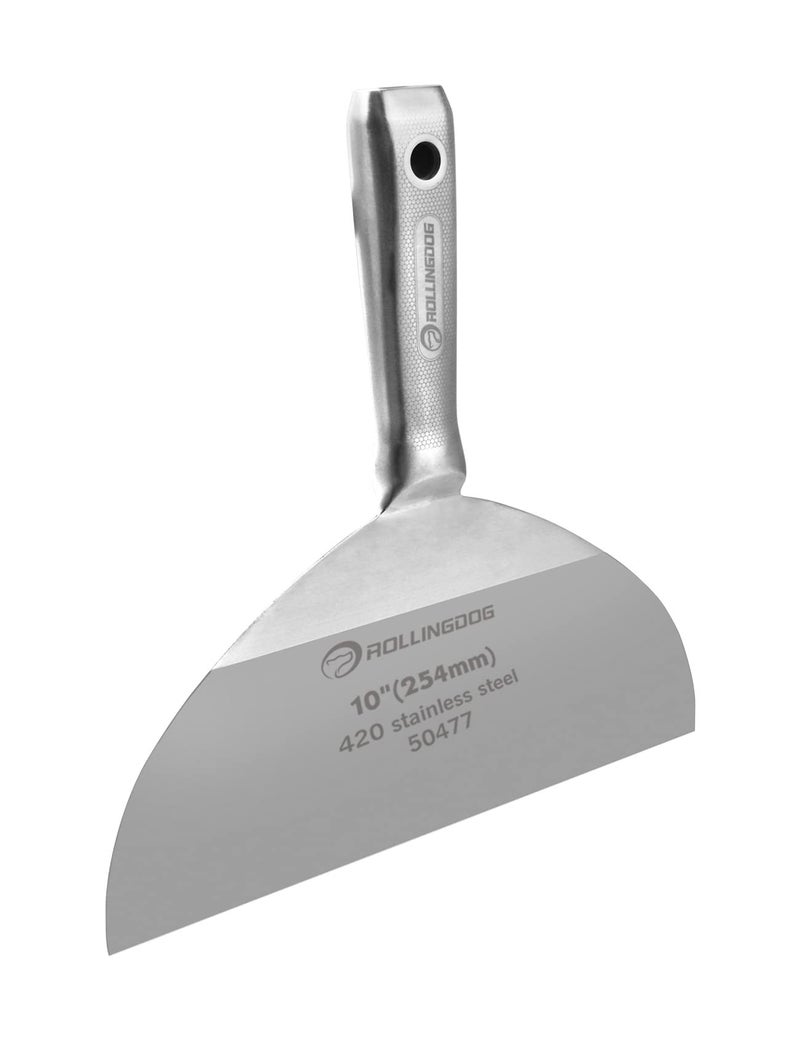 سكين مفاصل ROLLINGDOG 10 بوصة من الفولاذ المقاوم للصدأ 420 بقطعة واحدة مع شفرة مصقولة بمرآة للرسم على الجدران
