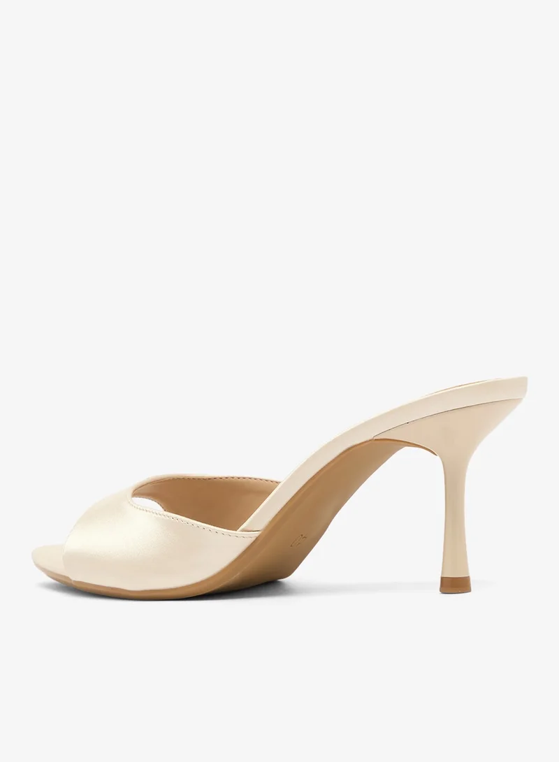 Ella Limited Edition White Satin Kitten Heel Sandals for Women | Best Price UAE