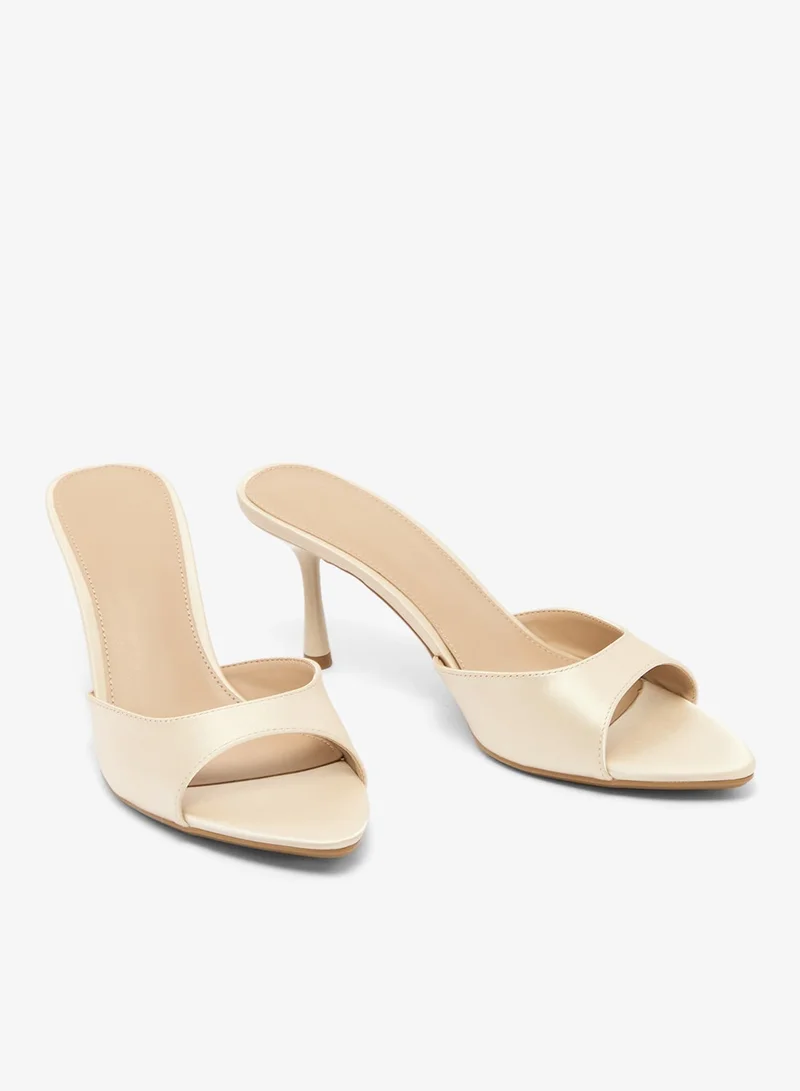 Satin Kitten Heel Sandals